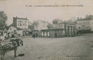Dax - nascente de água quente (fluxo diário: 2400000 litros a 64 graus centígrados). Postal enviado em 1913. de French Photographer