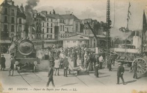 Partida do expresso de Paris a partir de Dieppe. Postal enviado em 1913. de French Photographer
