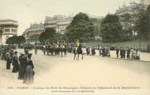 Partida do Presidente da França, Longchamp Racecourse, Paris (foto a cores) de French Photographer