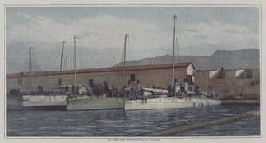 Destroyers in Toulon harbour, França (foto a cores) de French Photographer