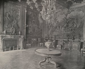 Sala de Desenho, Palácio de Fontainebleau (foto a p/b) de French Photographer