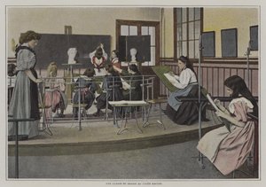 Aula de desenho na Lycee Racine, Paris (foto a cores) de French Photographer
