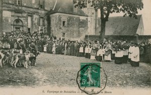 Tripulação de Bonnelles - Bênção da Roda. Postal enviado em 1913. de French Photographer