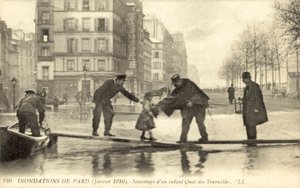 Inundações de Paris, França, janeiro de 1910 de French Photographer