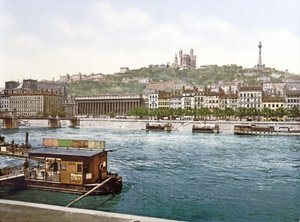 Fourvière de St. Antoine Quay, Lyons, pub. c.1900 de French Photographer