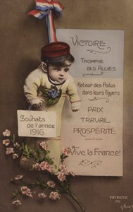 Cartão francês de ano novo, 1916 de French Photographer