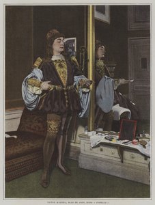 Barítono francês Victor Maurel como Iago na ópera Otello de Giuseppe Verdi (foto colorida) de French Photographer