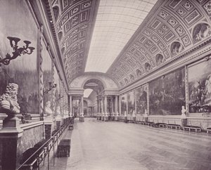 Galeria de Batalhas, Palácio de Versalhes (foto a p/b) de French Photographer