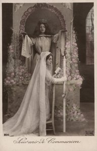 Menina, levando, comunhão de French Photographer