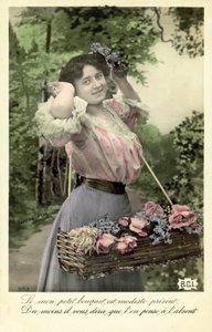 Menina, com, flores, para, venda de French Photographer