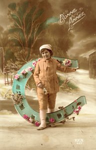 Menina, com, grande, ferradura de French Photographer
