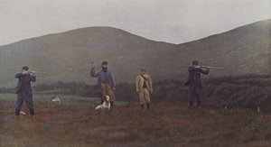 Tiroteio Grouse na Escócia (foto a cores) de French Photographer