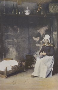 Interior DAuvergne, mulher tricô de French Photographer