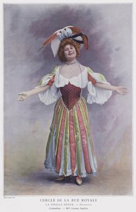 Jeanne Saulier como Colombine em La Vieille Revue (foto colorida) de French Photographer