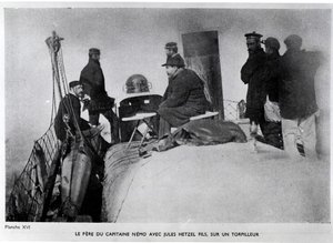 Jules Verne (1828-1905) e Jules Hetzel filho em um torpedo. de French Photographer