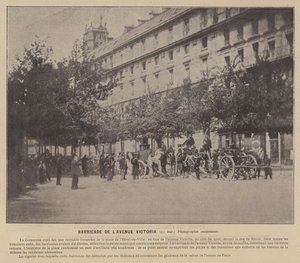 A Comuna de Paris, Barricada da Avenida Victoria, 21 de Maio (foto a p/b) de French Photographer
