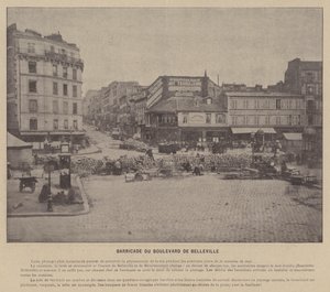 A Comuna de Paris, Boulevard De Belleville Barricade (foto a p/b) de French Photographer