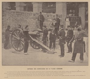 A Comuna de Paris, Defesa das Barricadas do Lugar Vendôme (foto a p/b) de French Photographer
