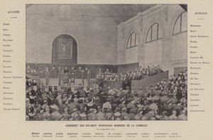 A Comuna de Paris, Julgamento dos Dezassete Membros Principais da Comuna, 2 de Setembro de 1871 (foto a p/b) de French Photographer