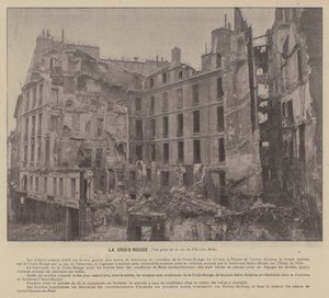 A Comuna de Paris, Cruz Vermelha, Vista da rue du Cherche-Midi (foto a p/b) de French Photographer