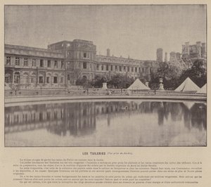 A Comuna de Paris, Os Tuileries, Vista do Jardim (foto a p/b) de French Photographer