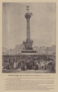 La Commune de Paris, Manifestations Sur La Place De La Bastille, 24-28 de fevereiro (foto a p/b) de French Photographer
