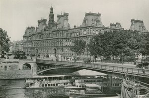 Ponte do Arco e Câmara Municipal, Ponte de Arcole e Câmara Municipal (fotogravação) de French Photographer