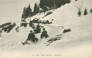 Lugers em uma montanha (foto a p/b) de French Photographer