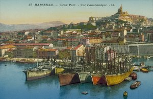 Marselha: Vieux Port, vista panorâmica (fotografia colorida) de French Photographer