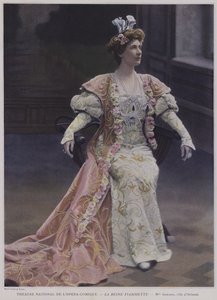 Mary Garden como Orlanda em La Reine Fiammette (foto colorida)