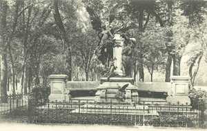 Monumento do Fabulista La Fontaine, Jardin du Luxembourg (foto a p/b) de French Photographer