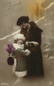 Cartão de ano novo com mãe e filha de French Photographer