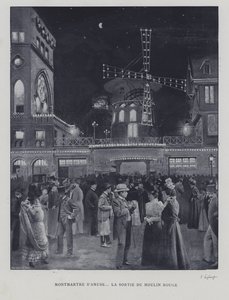 Fora do Moulin Rouge, Montmartre, Paris (foto a p/b) de French Photographer