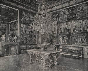 Palácio de Fontainebleau, Salão de Recepção (foto a p/b) de French Photographer