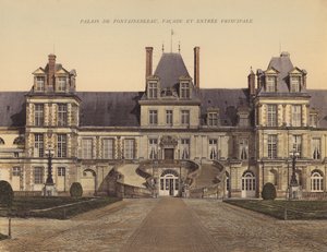 Palais de Fontainebleau, fachada e entrada principal (fotografia a cores) de French Photographer