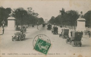 Paris - Avenida Champs-Elysées. Postal enviado em 1913. de French Photographer