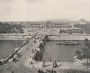 Paris: Uma Vista da Place de la Concorde, olhando para Norte (foto a p/b) de French Photographer