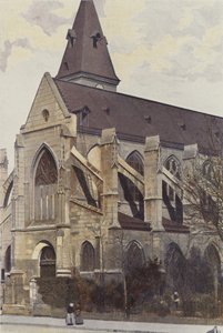 Paris, Igreja de Saint-Medard, varanda O e vista lateral de French Photographer