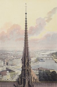 Paris, fleche, de, notre-senhora, vista, levado, de, sul, torre de French Photographer