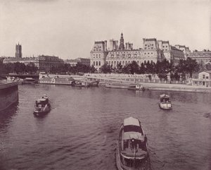 Paris: Hotel de Ville, do Lado do Rio (foto a p/b) de French Photographer