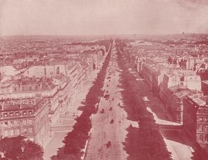 Paris: Perspectiva dos Campos Elísios (foto a p/b) de French Photographer