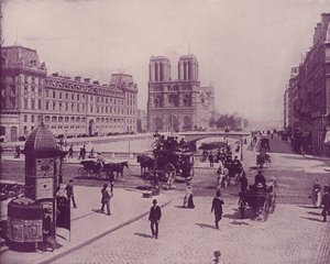 Paris: The Pont St Michel and Notre Dame (foto a p/b) de French Photographer