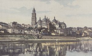 Perigueux, cathedrale, Saint-Front, vista, levado, de, a, costa, de, ilha de French Photographer