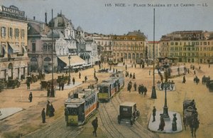 Coloque Massena e o cassino, Nice. Postal enviado em 1913. de French Photographer