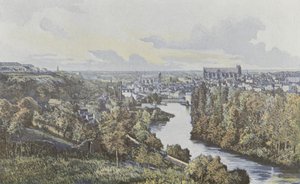 Poitiers, vista geral, tomando encostas da margem do Clain de French Photographer