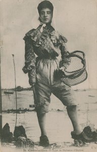 Postal de um pescador de ostras, enviado em 1913 de French Photographer