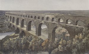 Remoulins, Ponte Romana-Aqueduto, acima de Gardon de French Photographer