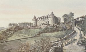 Rochechouart, Chateau, visão geral, tirada em SE de French Photographer