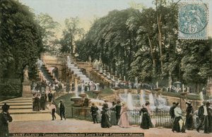 Saint-Cloud - cachoeiras construídas sob Luís XIV por Lepautre e Mansart. Cachoeiras construídas em homenagem a Luís XIV por Antoine Le Pautre e Jules Hardouin Mansart. Postal enviado em 1913. de French Photographer