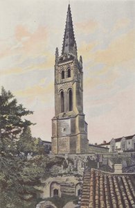 Saint-Emilion, torre sineira acima da igreja monolítica de French Photographer